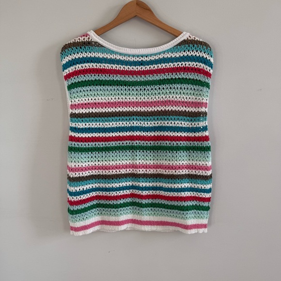 Talbots Multicolor Cotton Knit Tank Top, Size M - Picture 2 of 5